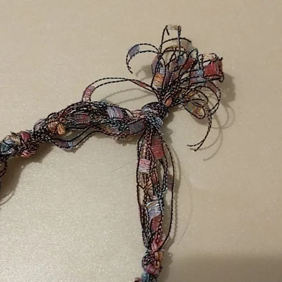 Ladder Ribbon, Hand Crocheted Necklace! - Picture 5 of 9